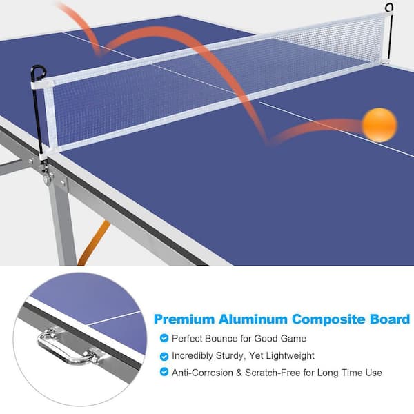 Ping Pong Fury Regulation Size Tennis Table w/ 4 Rackets and 6