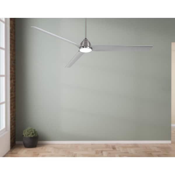 Java Xtreme 84 in. Indoor/Outdoor Integrated LED Brushed Wet Nickel Smart Ceiling Fan with Remote Control