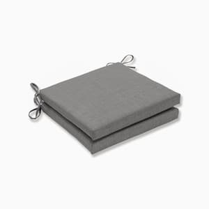 Solid 20 in. x 20 in. Outdoor Dining Chair Cushion in Grey (Set of 2)