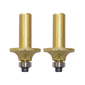 3/16 in. Radius Brazed Diamond Router Bit for Granite, Marble, Concrete and Tiles 1/2 in. Shank (2-Piece Set)