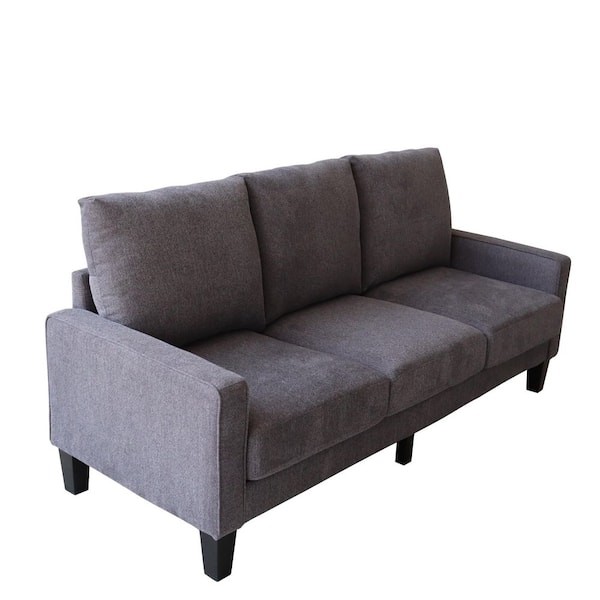75 in. W Straight Arm Fabric Rectangle Modern Style 3 Seats Sofa 