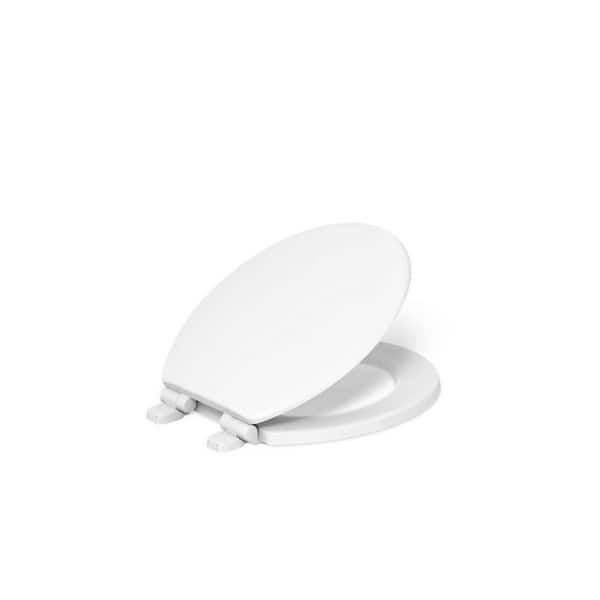 KOHLER Ridgewood Round Quiet-Close Toilet Seat in White