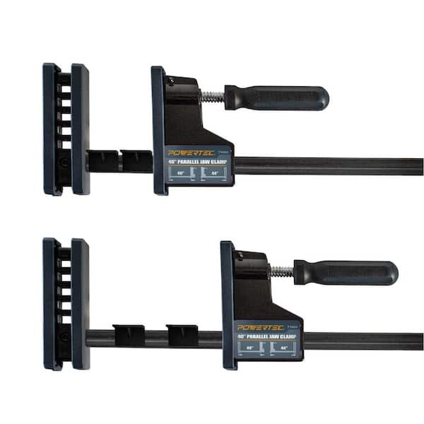 POWERTEC 40 in. Woodworking Parallel Clamps Jaw Bar Clamp Spreader Tool 3-3/4 in. Throat Depth (2-Pack)