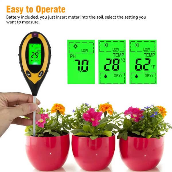 4 In 1 Plant Digital Soil Thermometer Hygrometer PH Meter Moisture