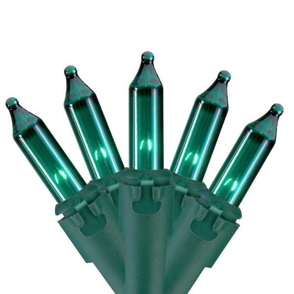 Mini Christmas Light Set-Teal Green-17.25' Green Wire-50 ct