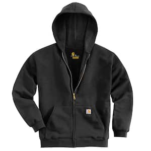 Men's Regular XX Large Black Cotton/Polyester Midweight Hooded Zip-Front Sweatshirt