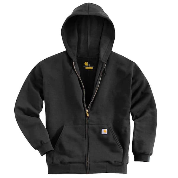 Carhartt Men's Regular XX Large Black Cotton/Polyester Midweight Hooded  Zip-Front Sweatshirt K122-BLK - The Home Depot