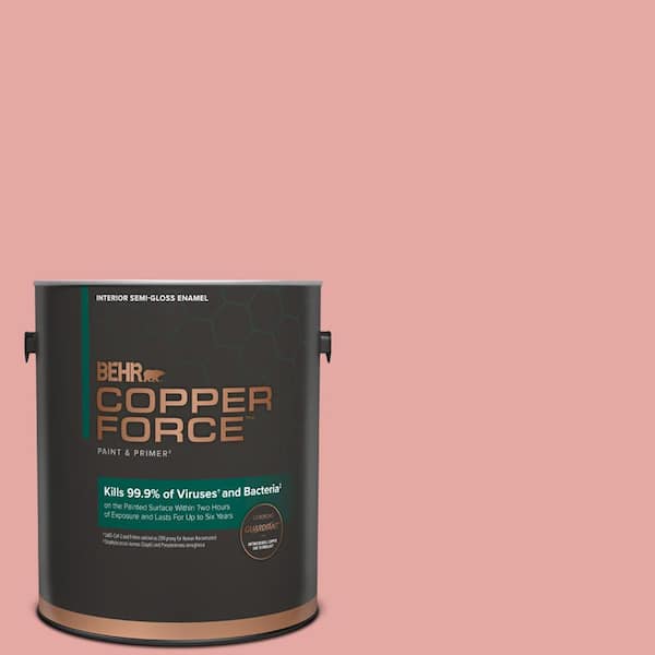 COPPER FORCE 1 gal. #MQ4-03 Coral Fountain Semi-Gloss Enamel Virucidal and Antibacterial Interior Paint & Primer