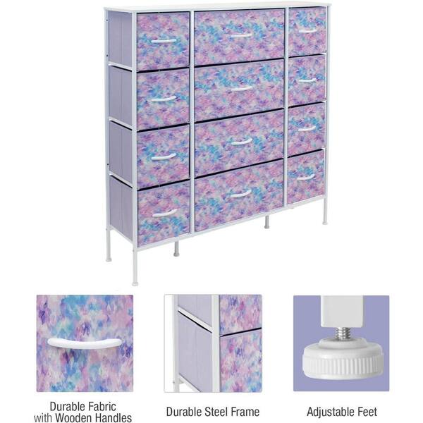 Sorbus 2 Drawers Chest Dresser ,Tie Dye Purple