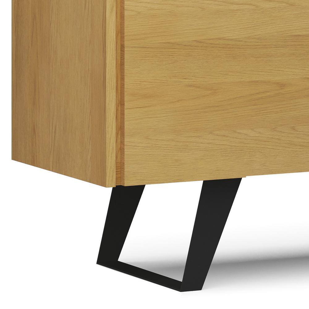 Lowry Modern Industrial Oak Veneer TV Stand with Storage