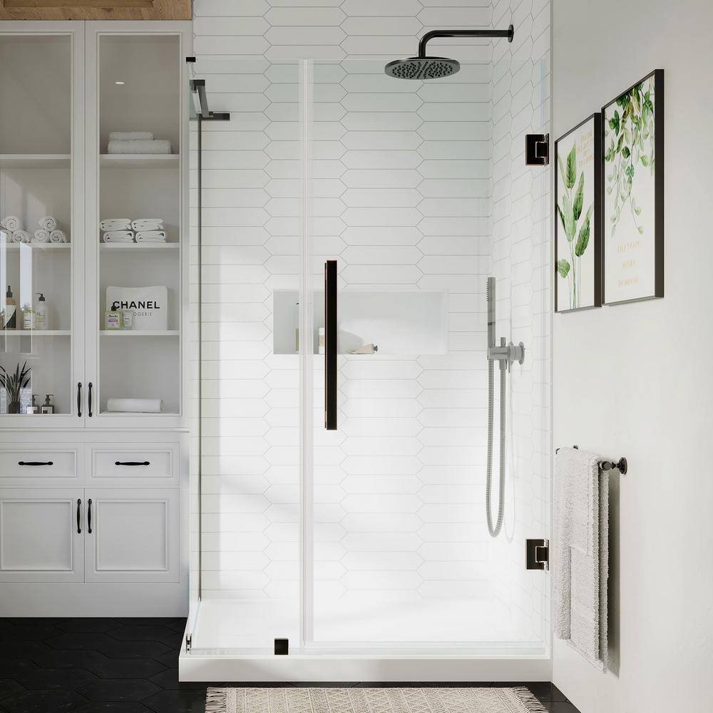 Tampa-Pro Frameless Oil Rubbed Bronze Shower Kit with Acrylic Base