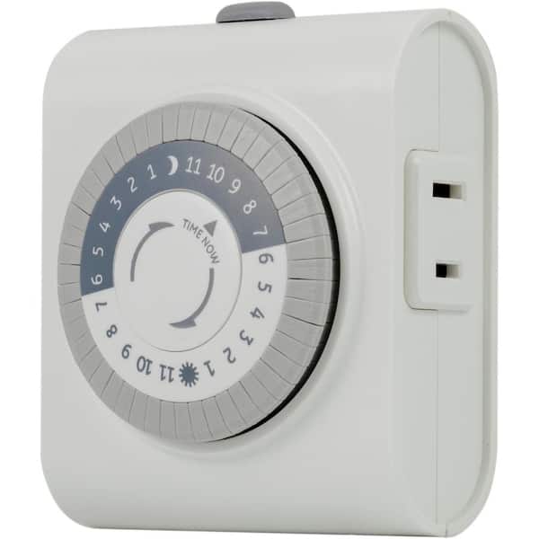 Topzone 24-Hour Mechanical Indoor Timer | 15A 120V 1800W | Plug-In Automatic Timer For Lamps & Appliances