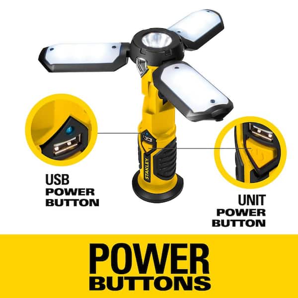 Stanley Ultra-Bright Portable Work Light with USB Charger SAT3S - The Home Depot
