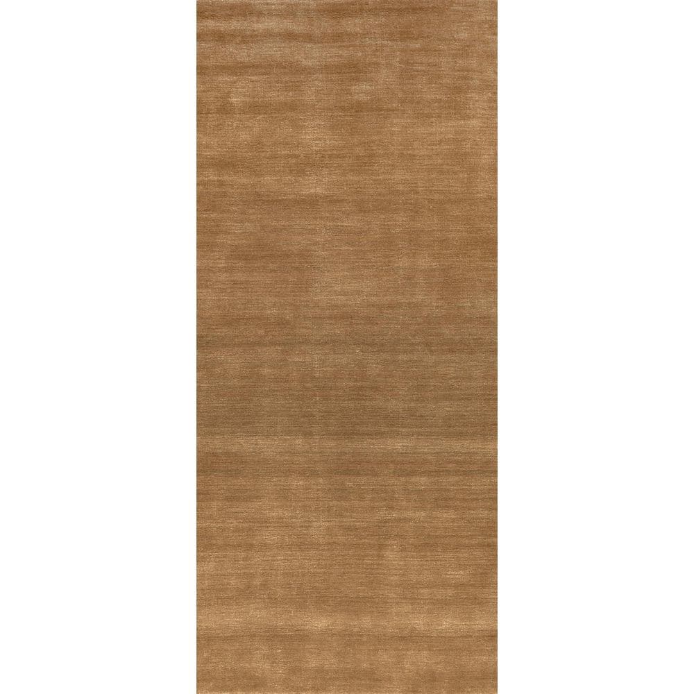 Wheat Solid Wool-Blend Runner Rug 2'6" x 8'
