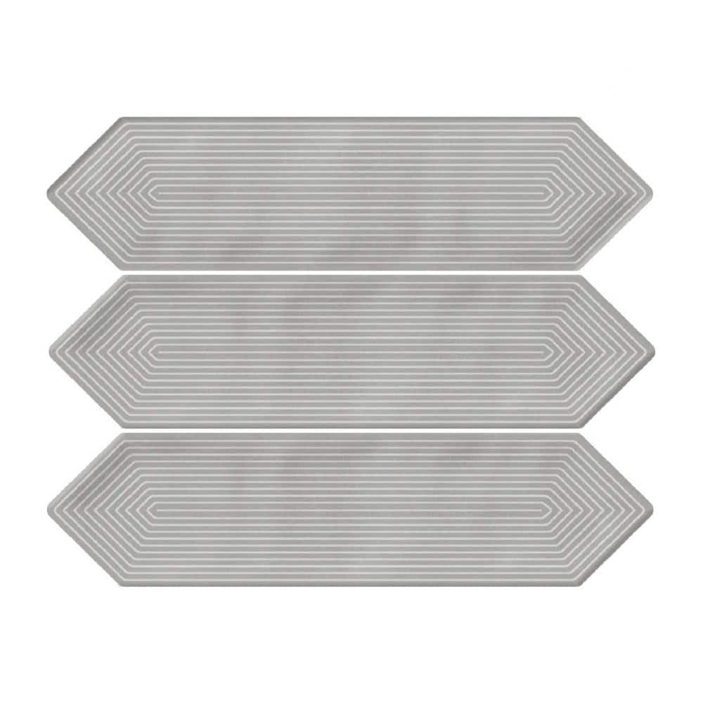 Glossy Ceramic Decor Picket Hexagon Subway 3 in. x 12 in. x 10 mm Wall Tile Case - Smokey (20-Tile Pieces/5 sq. ft.) price history on PriceWatchPro