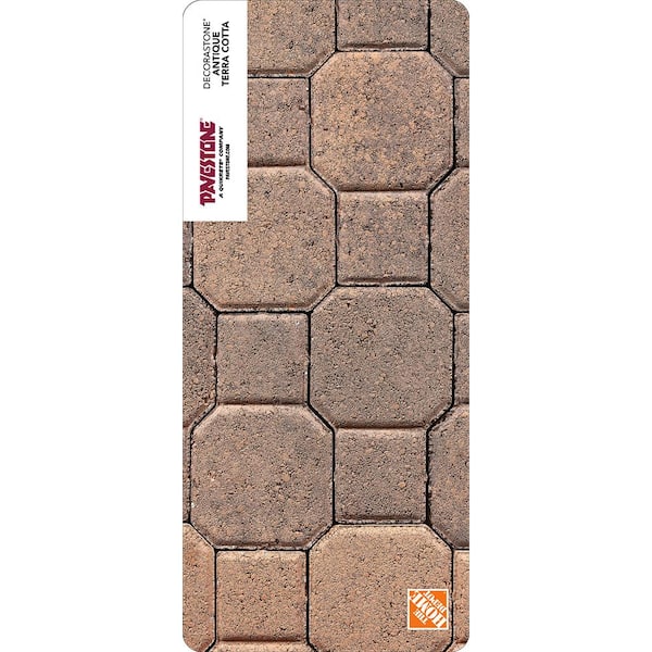 Pavestone Paper Sample Only of Decorastone 9.06 in. L x 5.51 in. W x 2.36 in. H Antq Terra Cotta Concrete Paver (1-Piece)