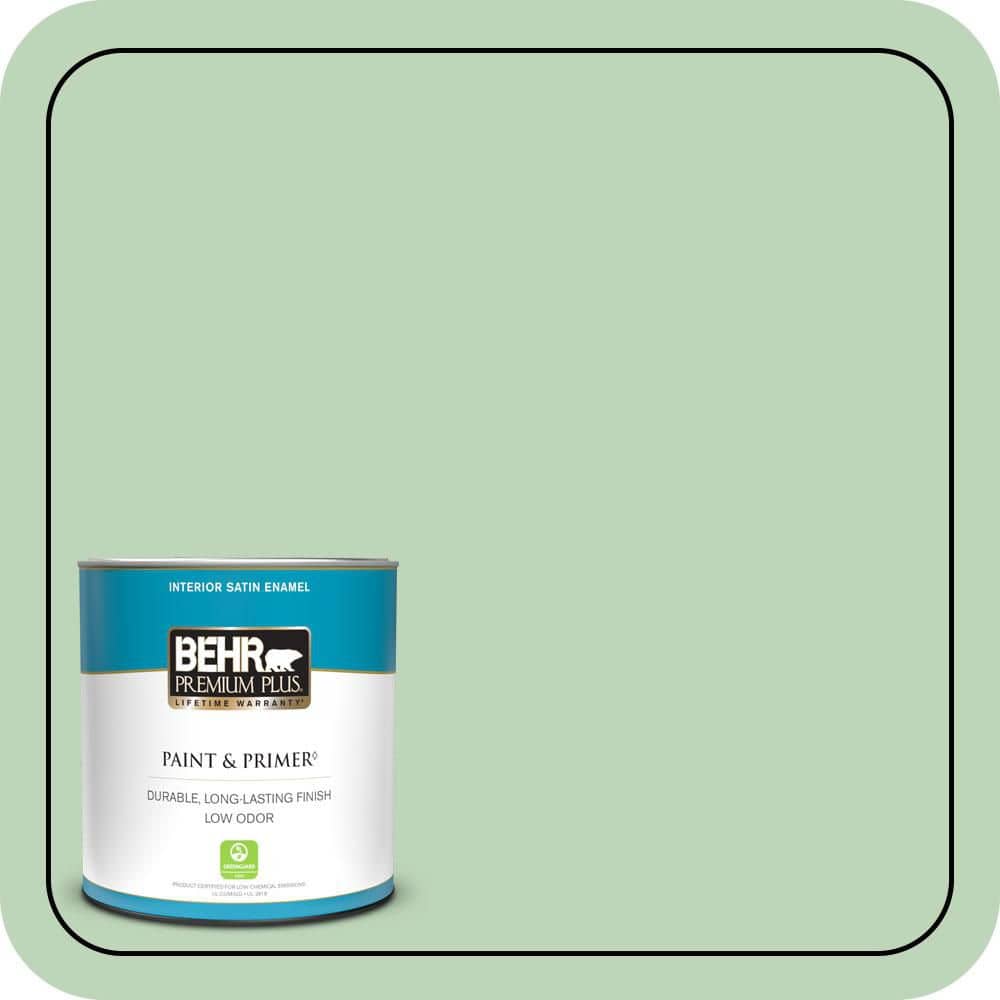 1 qt. #M400-3 Bok Choy Satin Enamel Low Odor Interior Paint & Primer price history on PriceWatchPro
