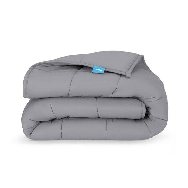Luna Dark Grey Adult Breathable Cotton Queen 80 in. x 60 in. 20 lbs. Weighted Blanket