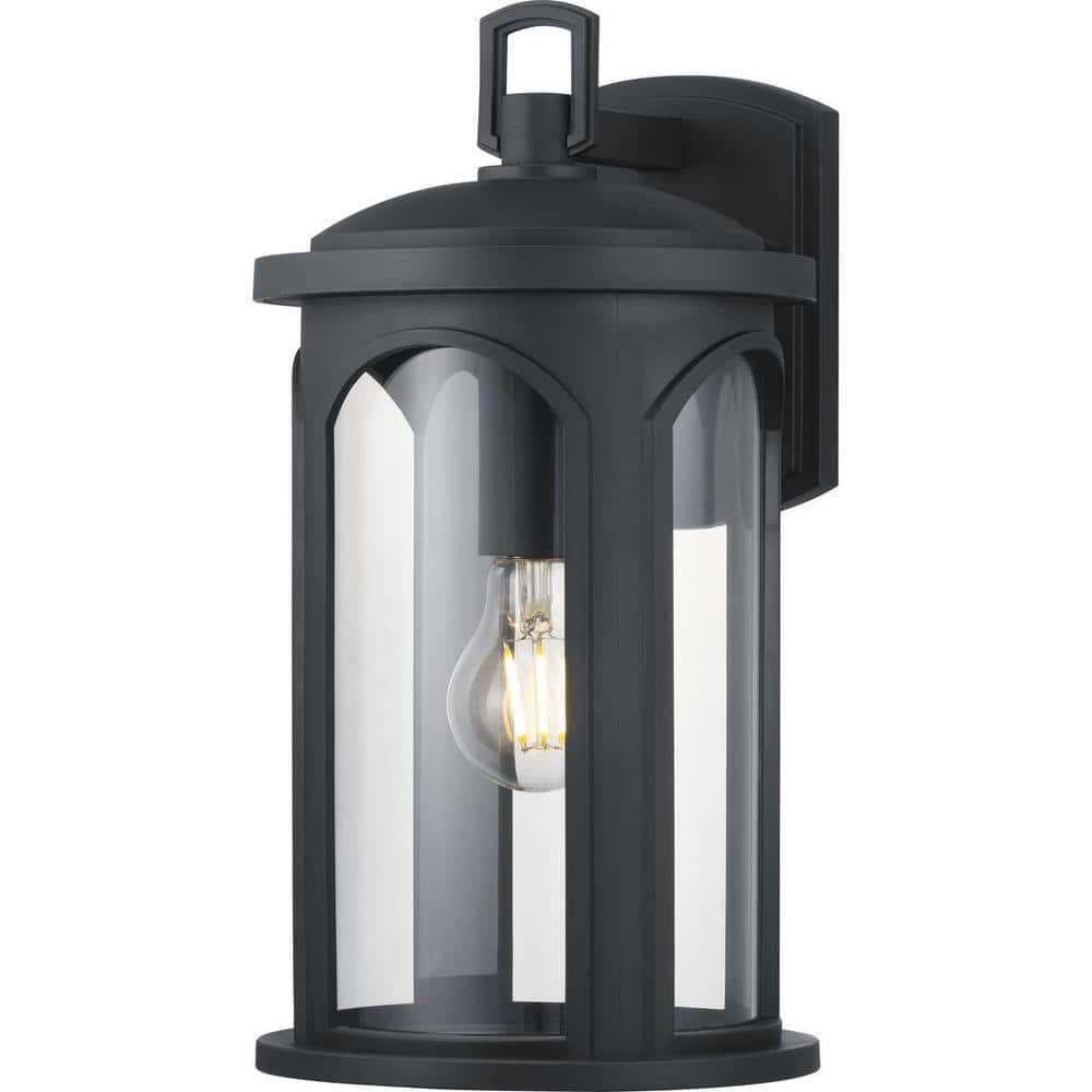 Faywood 1-Light 14 in. Matte Black Outdoor Wall Lantern with Clear Glass price history on PriceWatchPro