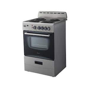 24 in. 2.6 cu. ft. Single Oven Electric Range in. Stainless Steel