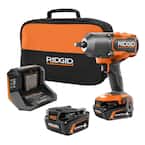RIDGID 18V Cordless 1/2” Impact Wrench Kit – 3-Speed, 500 Ft/lbs Breakaway Torque, Includes 4.0Ah Battery & Charger