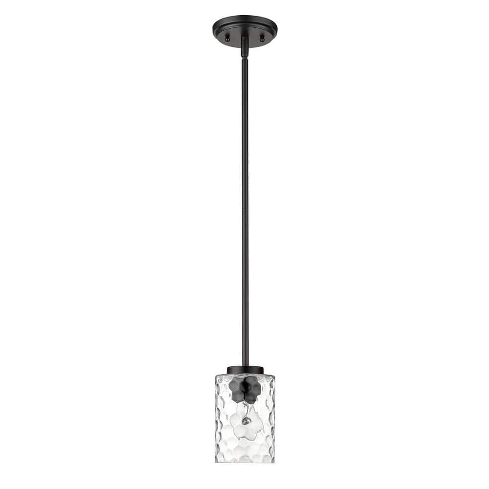 Livvy 7" Matte Black Glass Pendant Light