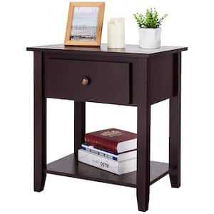 1-Drawer Brown Nightstand 24 in. x 22 in. x 15 in.
