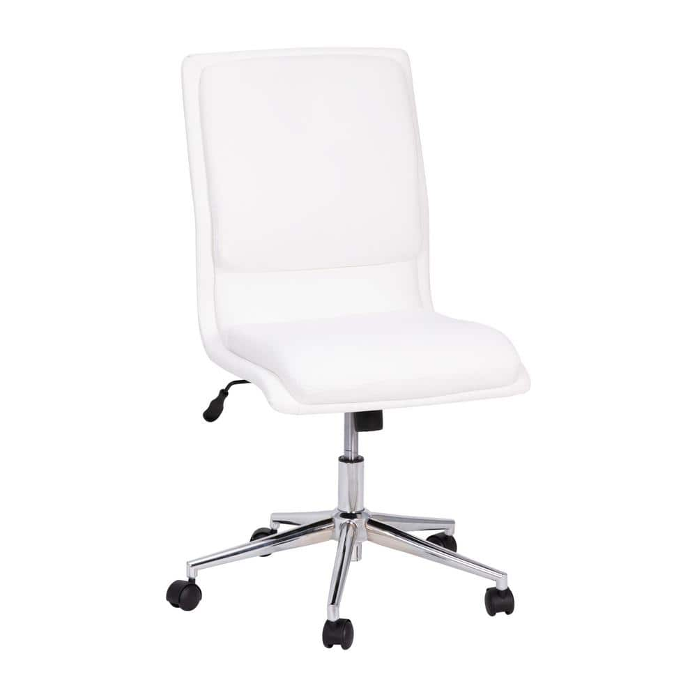 Carnegy Avenue White Leather/Faux Leather Office/Desk Chair Table Top ...