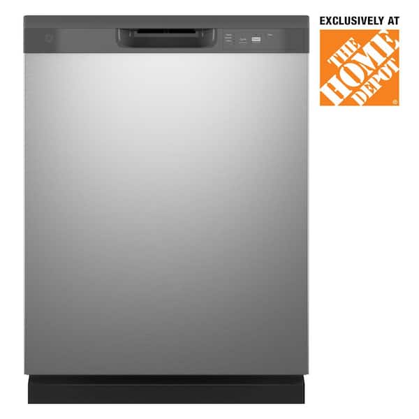 GE 24 in. Stainless Steel Front Control Built-In Tall Tub Dishwasher with 60 dBA, ENERGY STAR