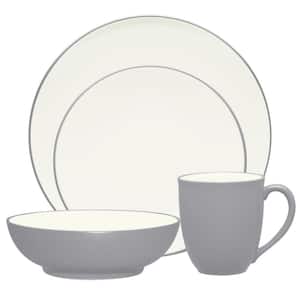 Colorwave Slate Grey Stoneware Coupe 4-Piece Place Setting (Service for 1)