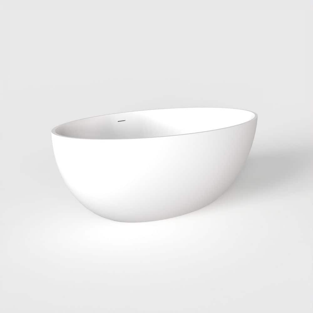 67 in. x 40 in. Solid Surface Freestanding Soaking Bathtub with Center Drain in Matte White price history on PriceWatchPro