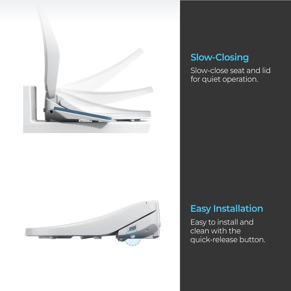 ZMJH S001-B1 Bidet Toilet Seat Non-Electric, Fits Elongated Toilets Dual 1032927