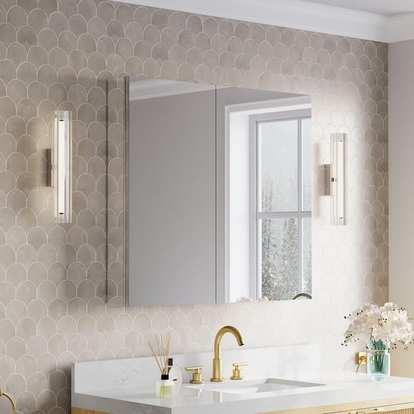 ROSA 36.3 in. W x 32 in. H Rectangular Tri-View Aluminum Medicine Cabinet with Mirror, Combo Set, BLUM Hinge, Soft Close