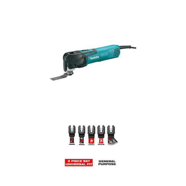 3 Amp Corded Variable Speed Oscillating Multi-Tool Kit with Blade, Sandpaper, Hard Case and 5-pc Blade Set