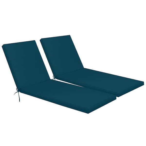 24 in. W x 2.7 H Blue Outdoor Chaise Lounge Cushions Replacement of (2-Piece)