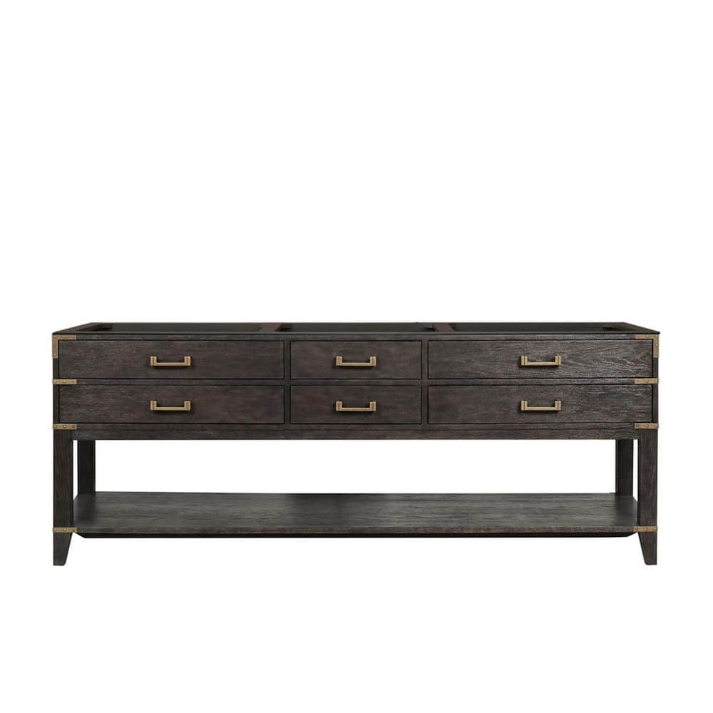 Irvington 84 in. W x 22 in. D Double Bath Vanity Cabinet without Top in Brown Oak Double Assembled price history on PriceWatchPro
