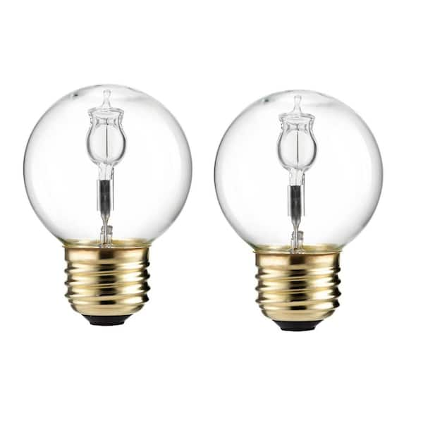 Philips 40-Watt Equivalent G16.5 Halogen Clear Decorative Globe Light Bulb (2-Pack)