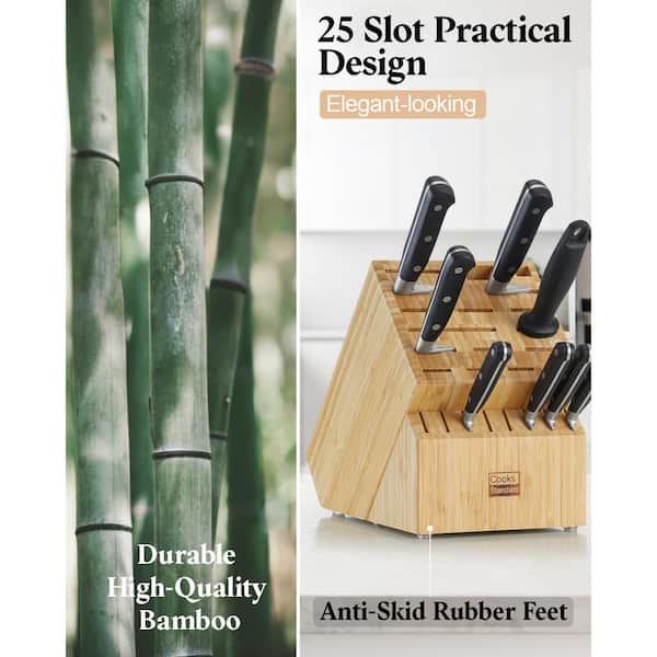 Cooks Standard 25-Knife Universal Bamboo Knife Block 02665 - The Home Depot
