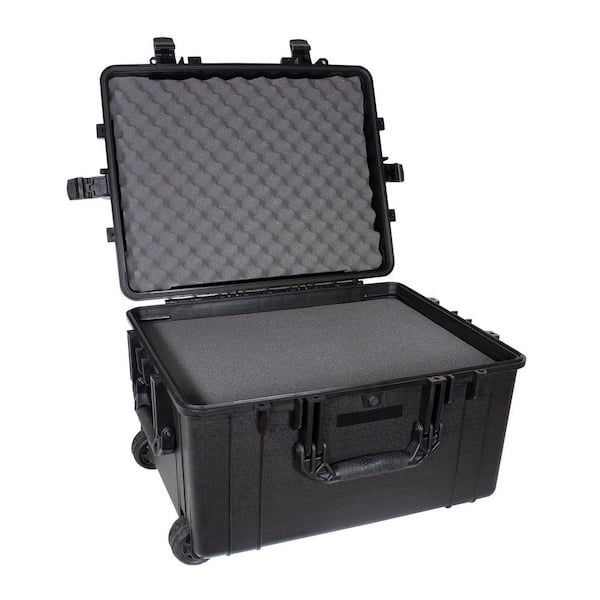 Wheel Equipment Tool Hard Trolly Carry Case Travel Protective Storage Box Black 