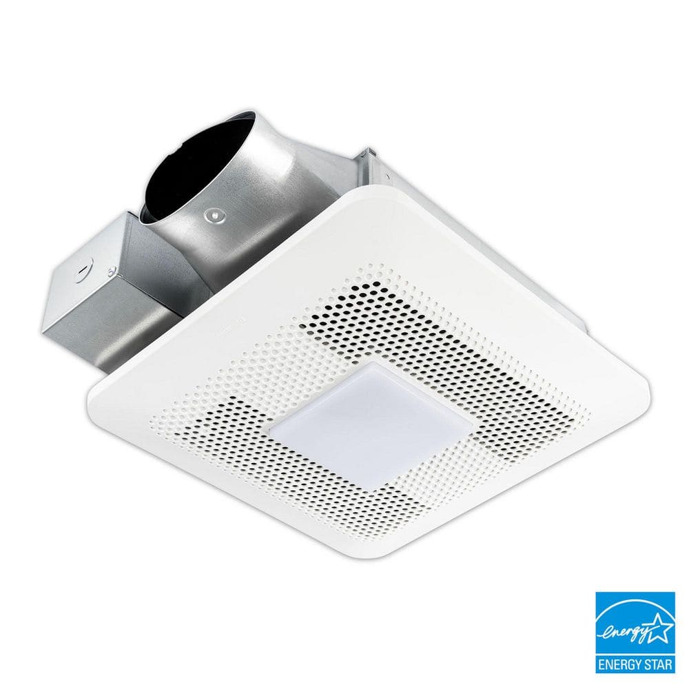 WhisperThin DC LED Pick-A-Flow 80 -100 CFM Ceiling/Wall Bathroom Exhaust Fan, 3-3/8 in. Low Profile Housing
