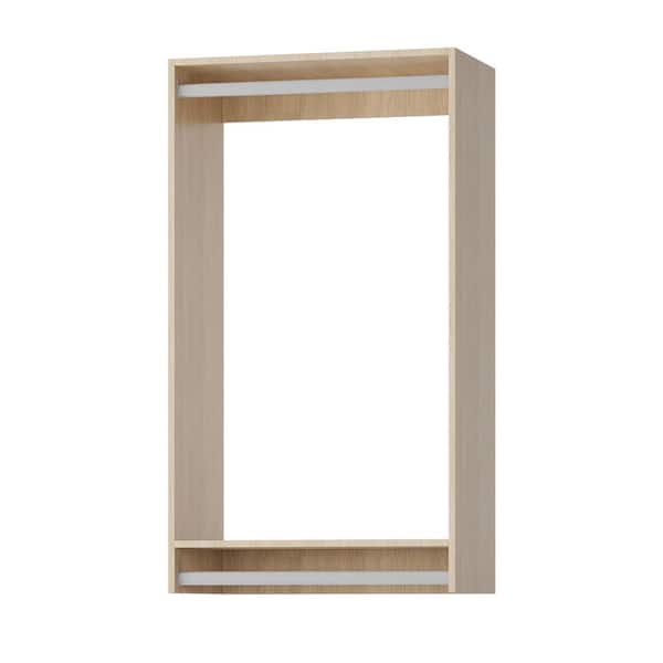 HOMEIBRO 31.5 in. Wood Walk-in Modular Double Hanging Tower Unit with 1-Shelf, Wall Mount Wood Closet System