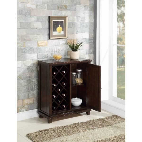 Pulaski Furniture 11-Bottle Dark Brown Wood Bar Cabinet