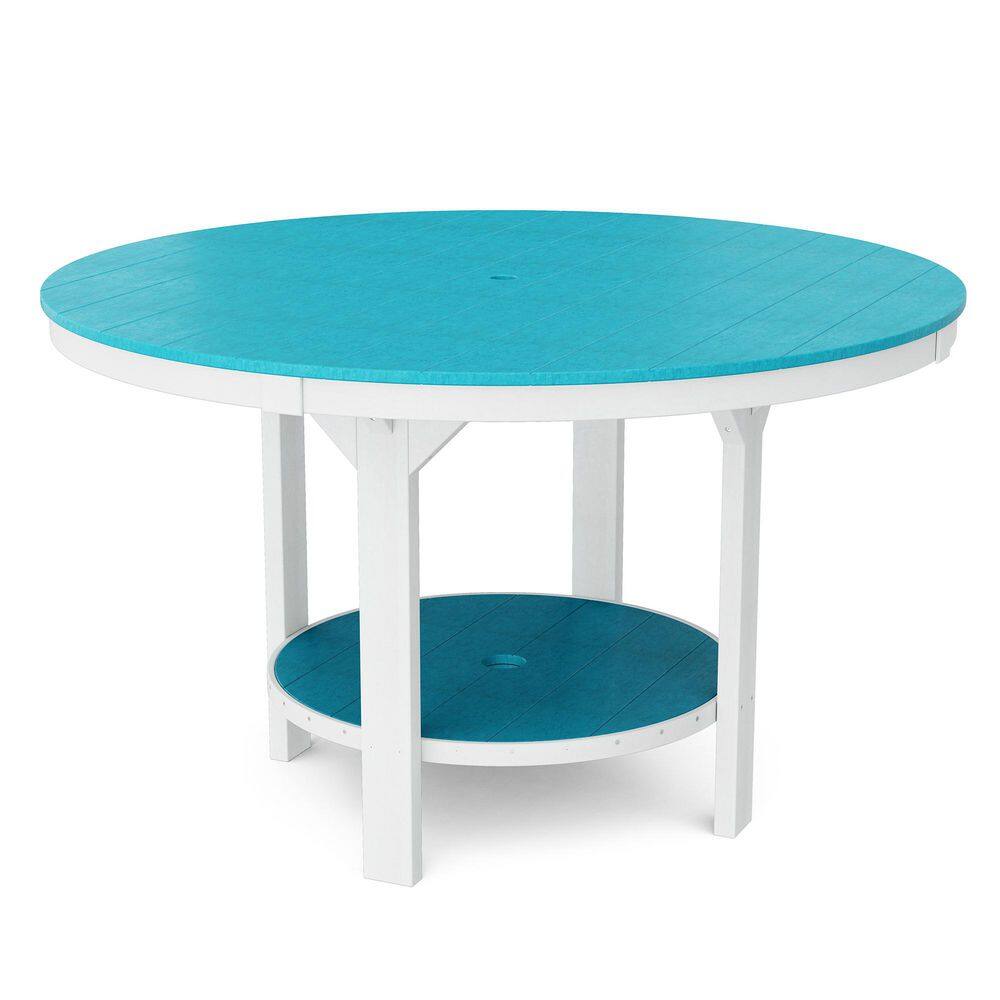 Heritage Aruba Blue and White HDPE Plastic Outdoor 60 in. Pub Counter Height Table price history on PriceWatchPro
