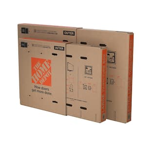 65 in. L x 4 in. W x 40 in. D Heavy-Duty Large and Heavy-Duty Extra-Large Adjustable TV and Moving Box Combo Pack