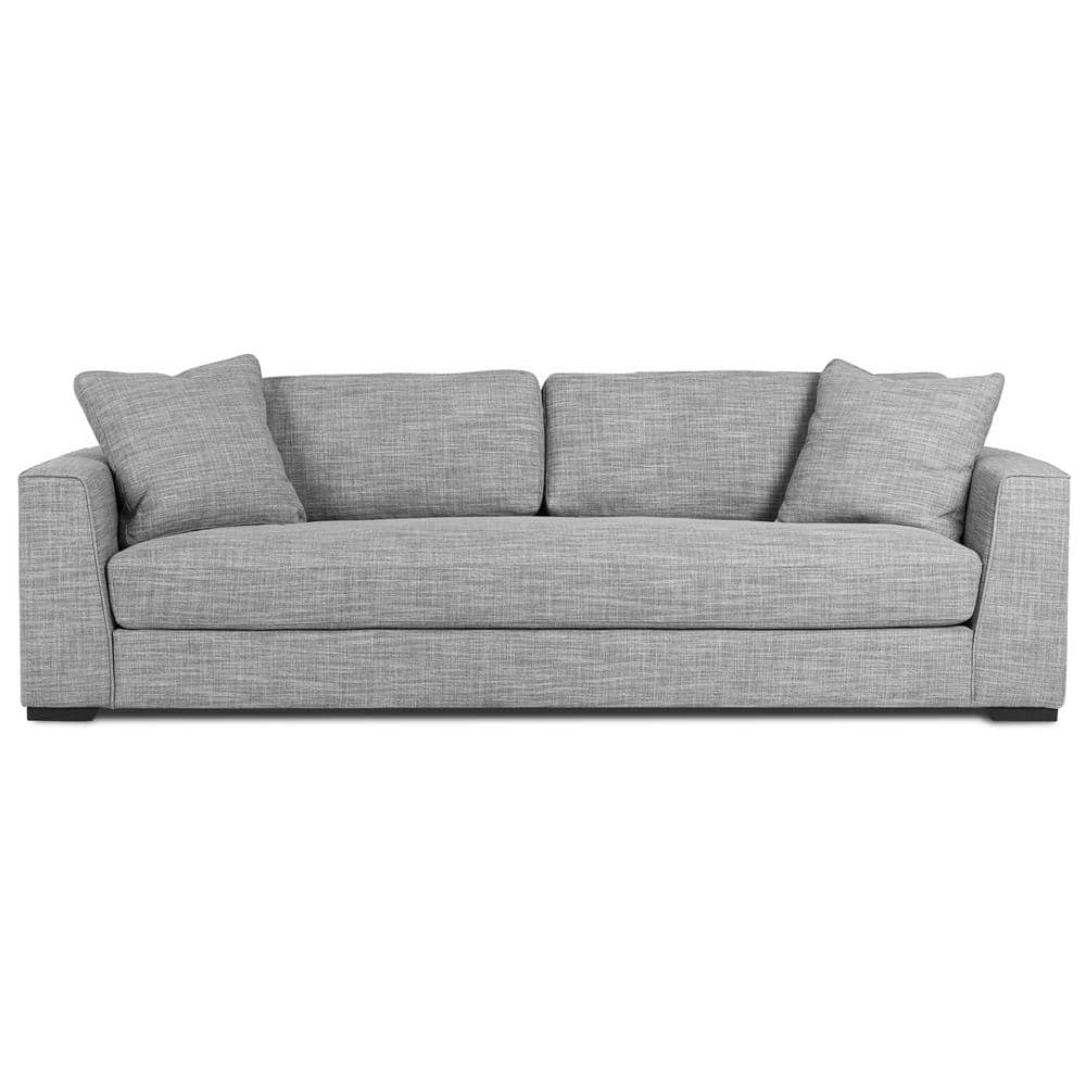 Poly and Bark Capri 99 in. Baltic Grey Fabric Straight Sofa HDLR622