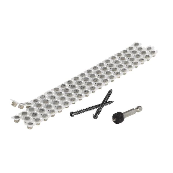 Collated Cortex #9 x 2-1/2 in. Hidden Deck Screw Fasteners Collated Plugs & Bits Pebble Grey (224 Scrw, 240 Plg, 2 Bits)