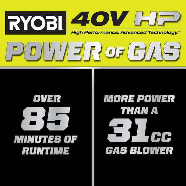 40V HP Brushless 800 CFM Whisper Series Blower with Lawn and Leaf Bag