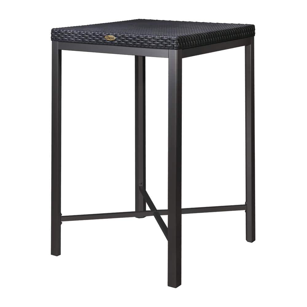 Lagoon Russ Black Rattan Outdoor Bar Table with Aluminum Legs 7022K3