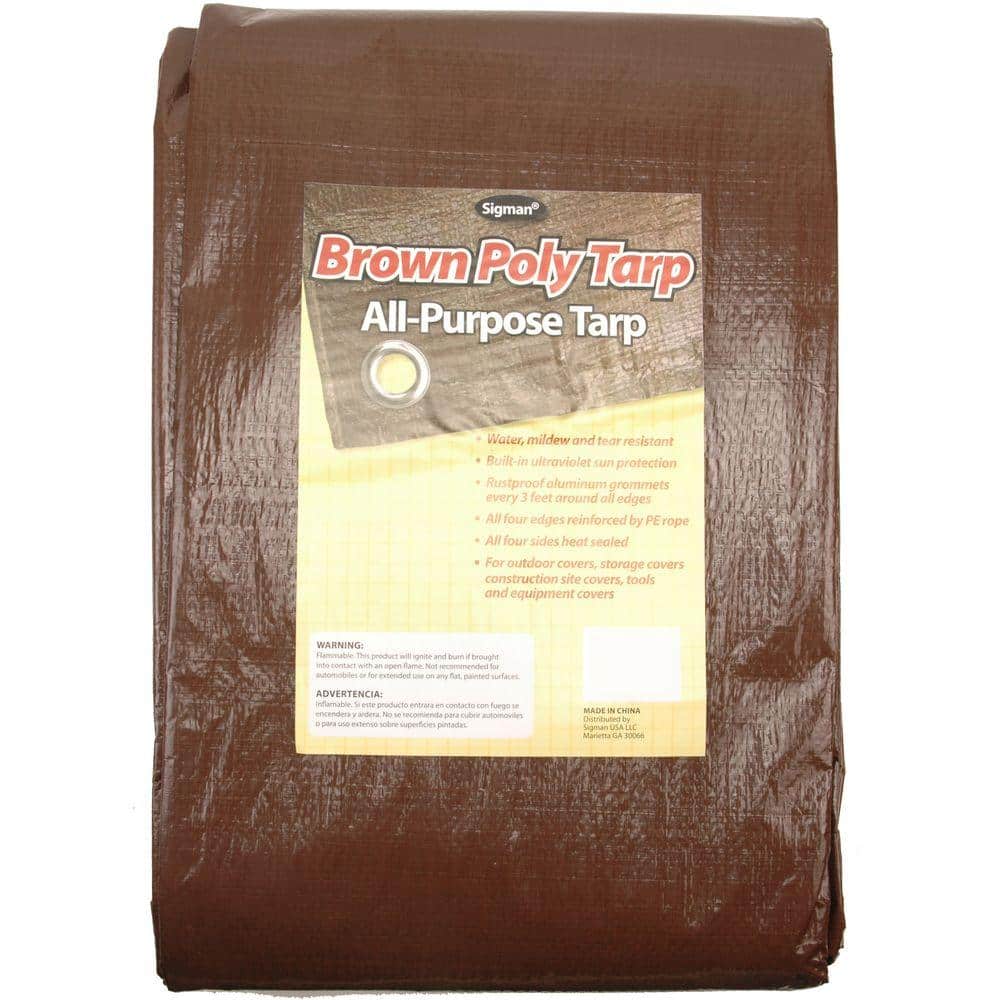 T.W Evans Cordage B1525 15 ft Buffalo Poly Tarp in Brown x 25 ft 