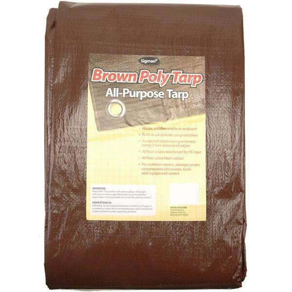 Sigman 40 ft. x 60 ft. Brown Economy Tarp